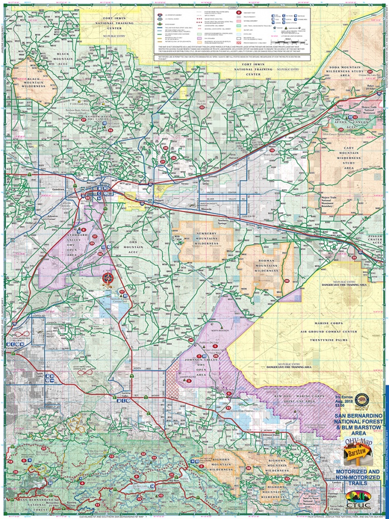 Ctuc San Bernardino National Forest &amp;amp; Barstow Blm - California Trail - Blm Ohv Maps California
