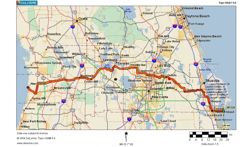 Cycling Routes Crossing Florida - Central Florida Bike Trails Map
