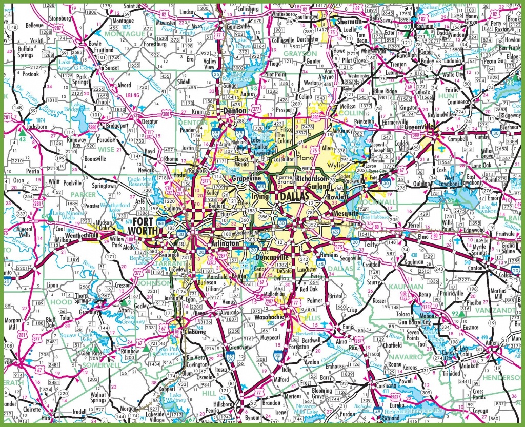 Dallas Area Road Map - Dallas Texas Highway Map