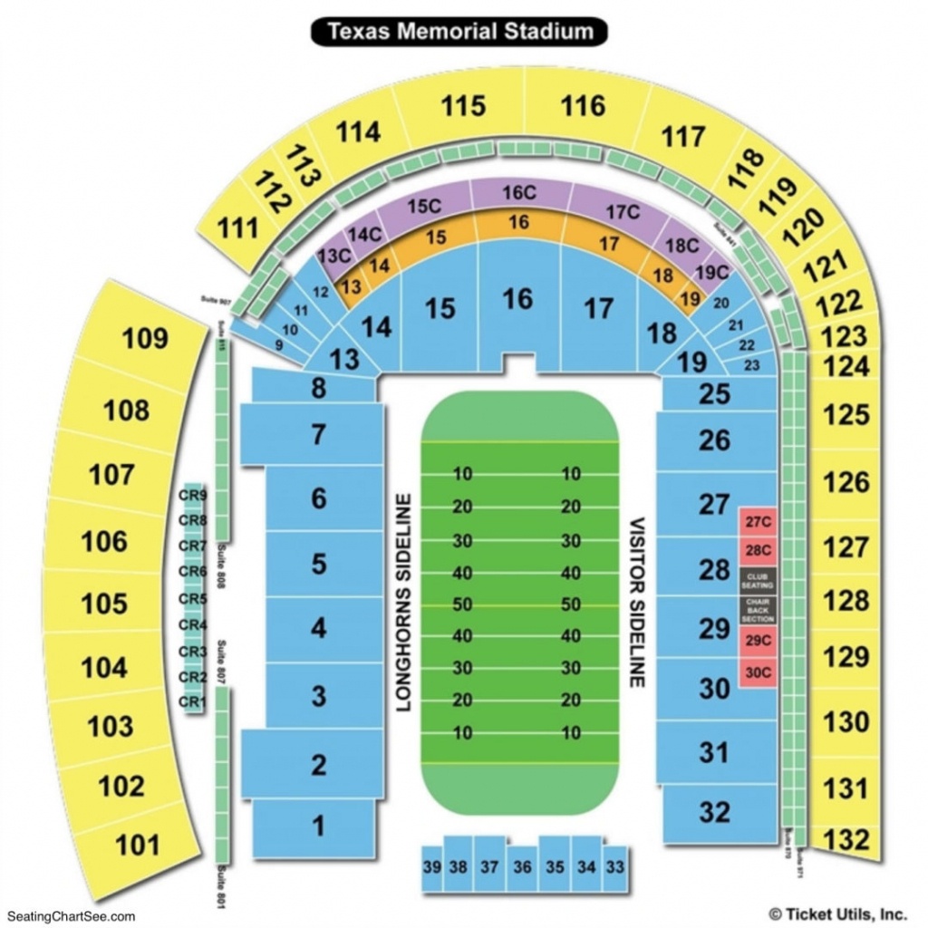 Darrell K Royal Texas Memorial Stadium Seating Chart | Seating - Texas Memorial Stadium Map