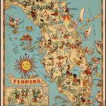 Decorative Whimsical Map Of Florida. | Florida | Florida Pictures   Old Florida Maps Prints