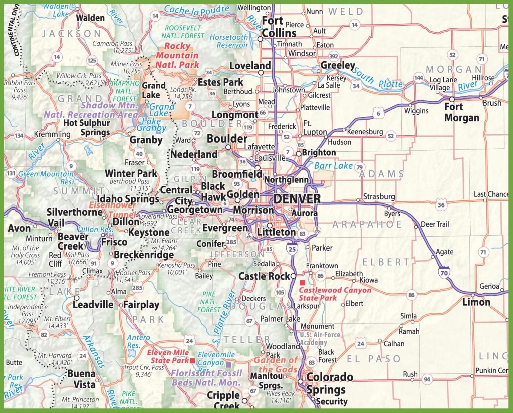 Denver Area Road Map - Printable Map Of Denver