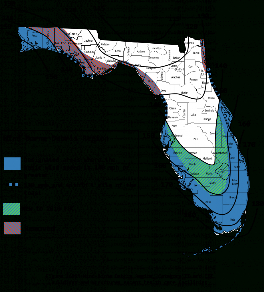 Department | Building | 2017 Florida Building Code &amp; Other Helpful - Florida Wind Zone Map 2017