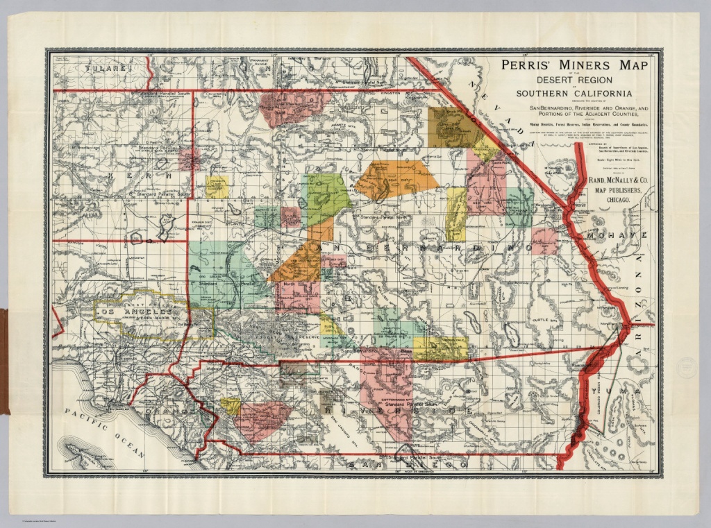 Desert Region Of Southern California - David Rumsey Historical Map - Printable Map Of Riverside Ca