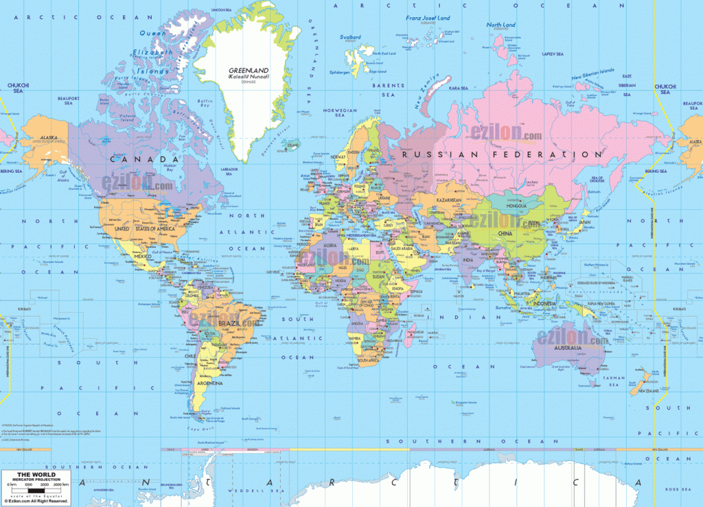 World Map With Cities Printable | Printable Maps