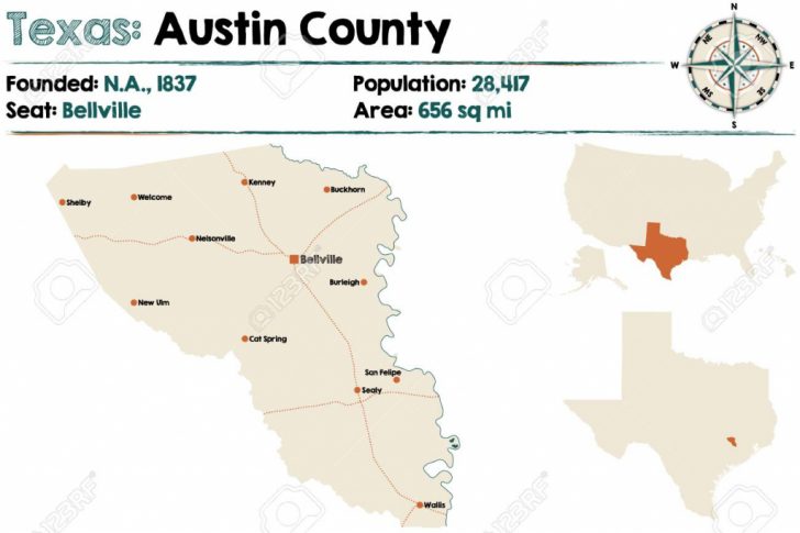 Austin County Texas Map