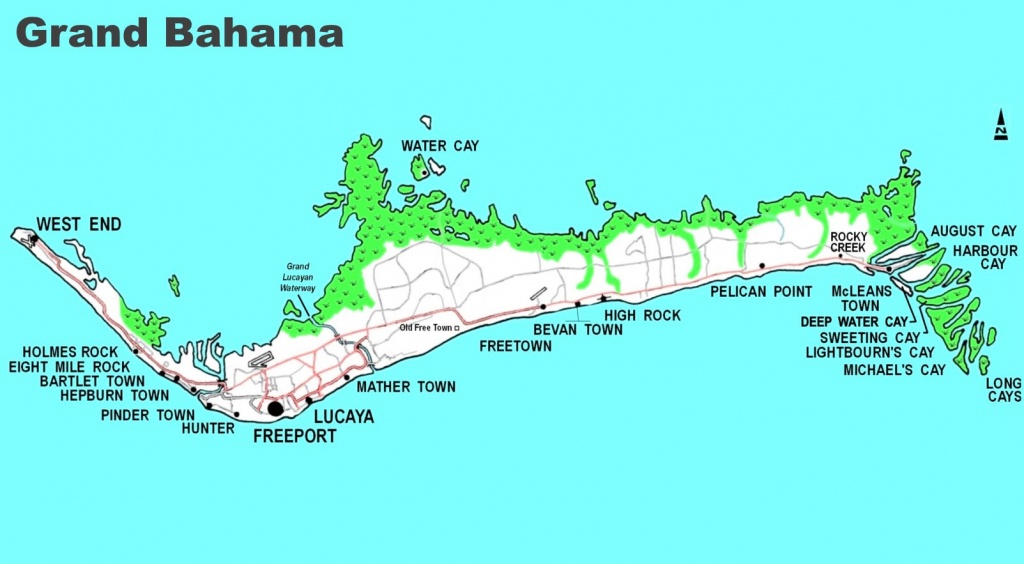 Detailed Map Of Grand Bahama - Map Of Florida And Freeport Bahamas