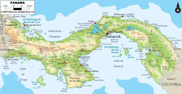 Printable Map Of Panama