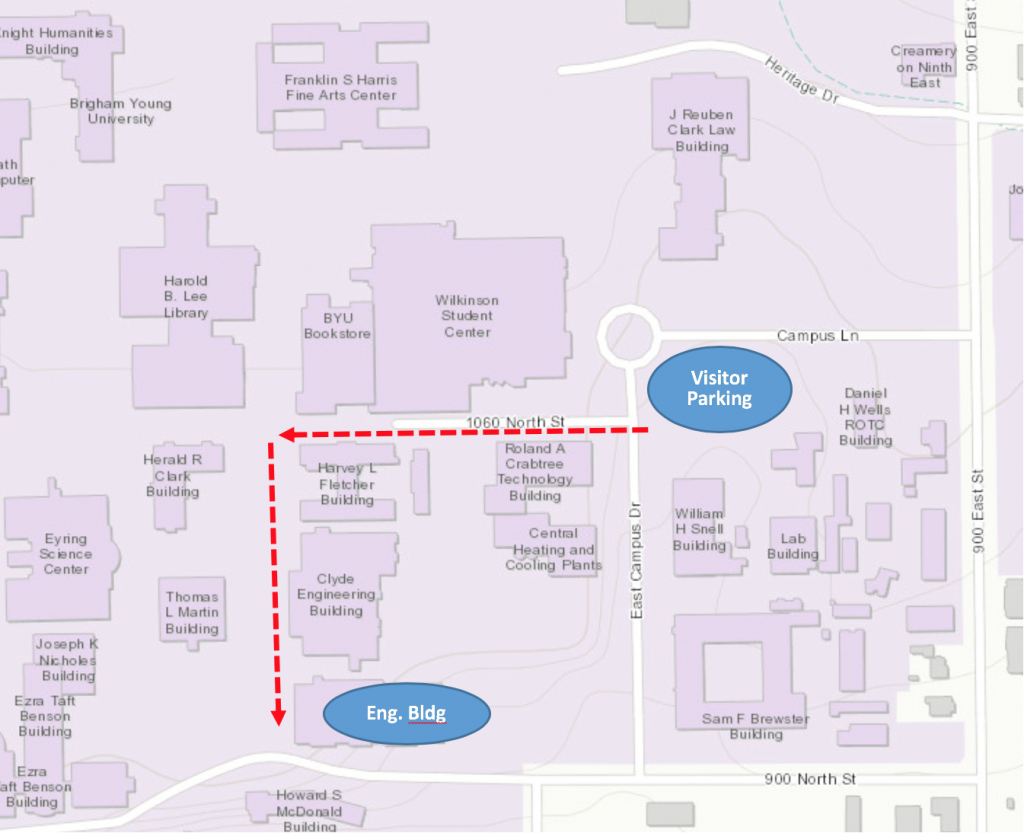 Directions &amp;amp; Maps | Mechanical Engineering - Byu Campus Map Printable