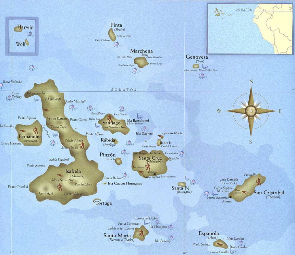 Discover Galapagos - Galapagos Islands Map - Printable Map Of Galapagos Islands