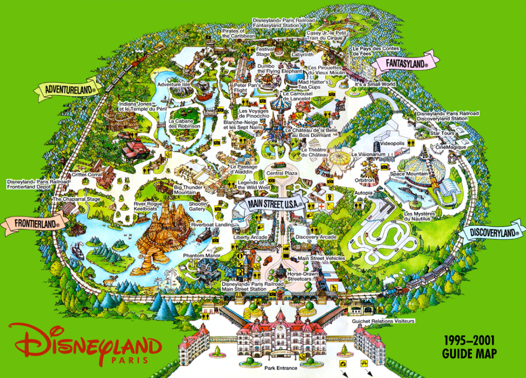 Disneyland Paris. 1995 - 2001 Guide Map #dlp #dlrp #disney | Disney - Disneyland Paris Map Printable