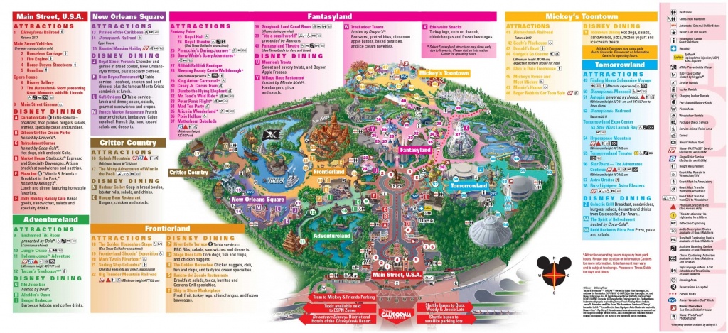 Disneyland Park Map In California, Map Of Disneyland Intended For - Printable Disneyland Map 2015