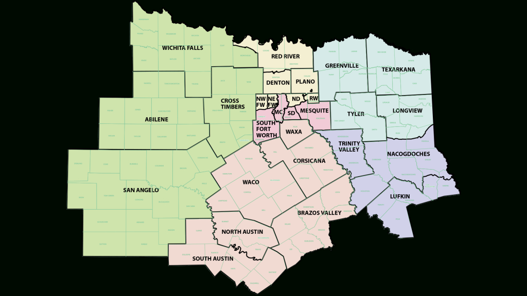 District Map – North Texas District Council Of The Assemblies Of God - Texas Property Map