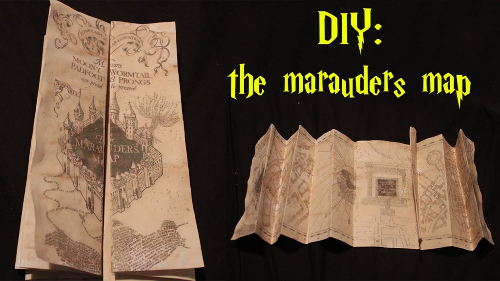 Diy: Marauders Map! - Youtube - Marauders Map Template Printable