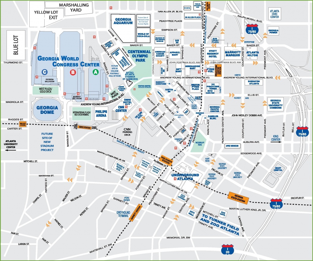 Downtown Atlanta Tourist Map - Printable Map Of Columbus Ga