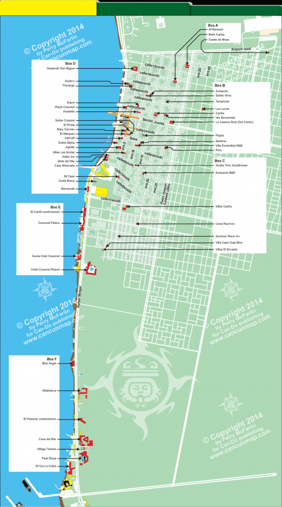 Downtown Cozumel Hotel Map | Travel In 2019 | Cozumel, Map, Travel - Printable Street Map Of Cozumel