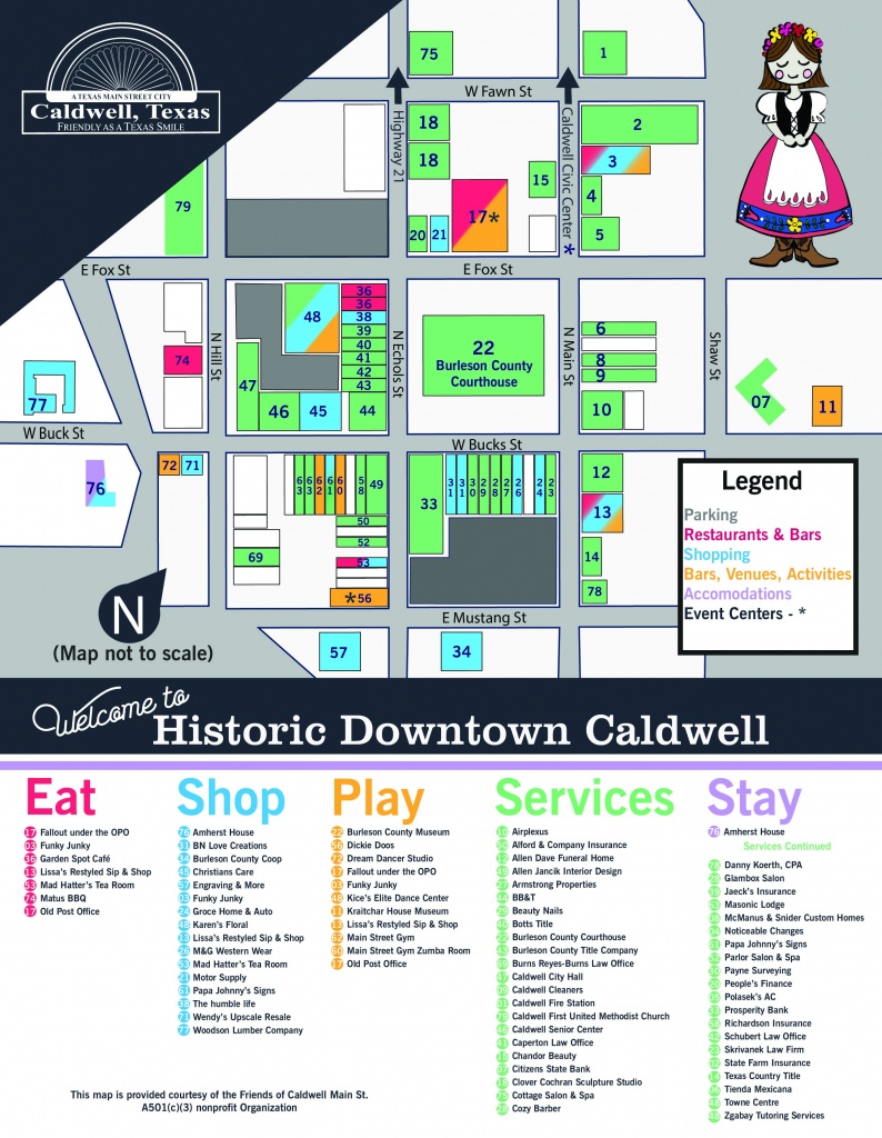 Downtown Map - Caldwell Texas Map