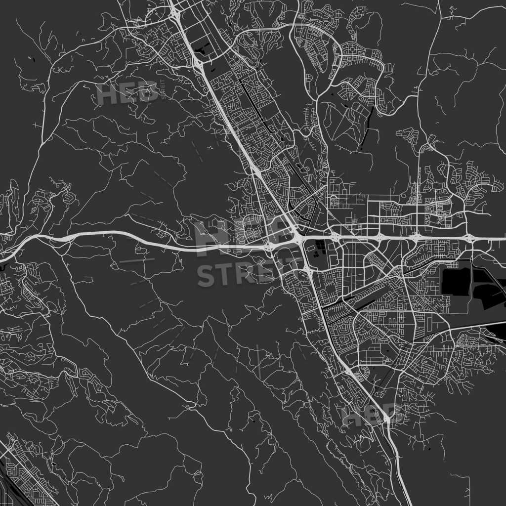 Dublin, California - Area Map - Dark | Hebstreits Sketches - Map Of Dublin California Area