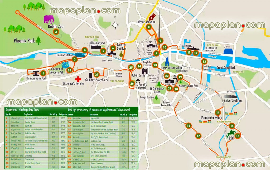 Dublin Maps - Top Tourist Attractions - Free, Printable City Street - Dublin City Map Printable