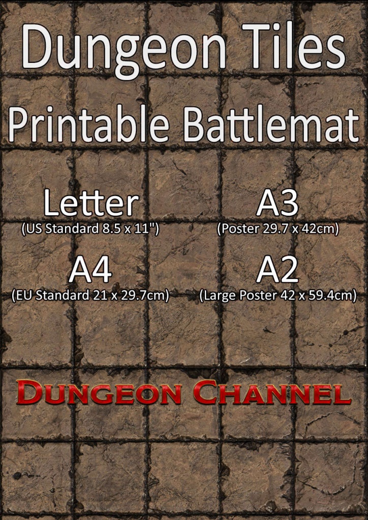 Dungeon Tiles - Printable Battlemat - Dungeon Channel - Printable D&amp;amp;amp;d Map Tiles