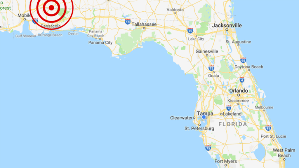Earthquake Strikes Near Alabama-Florida State Line, Fifth Quake In - Florida Earthquake Map