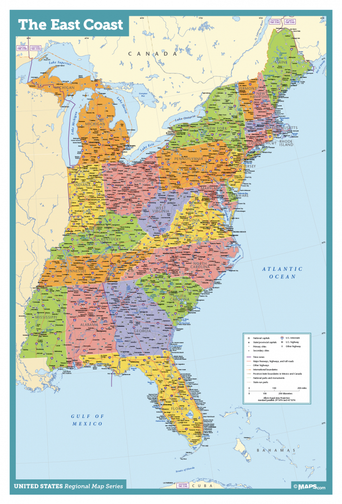 East Coast Usa Wall Map - Maps - Printable Map Of Eastern United States