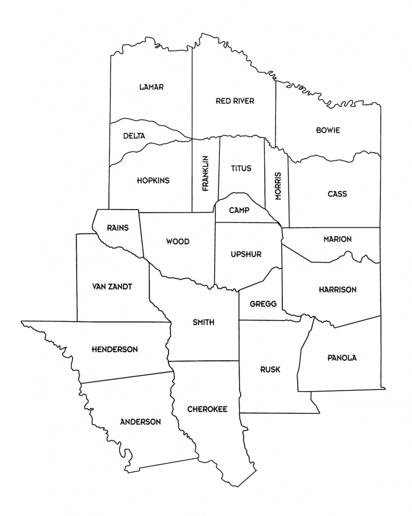 East Texas County Map | Dehazelmuis - East Texas County Map