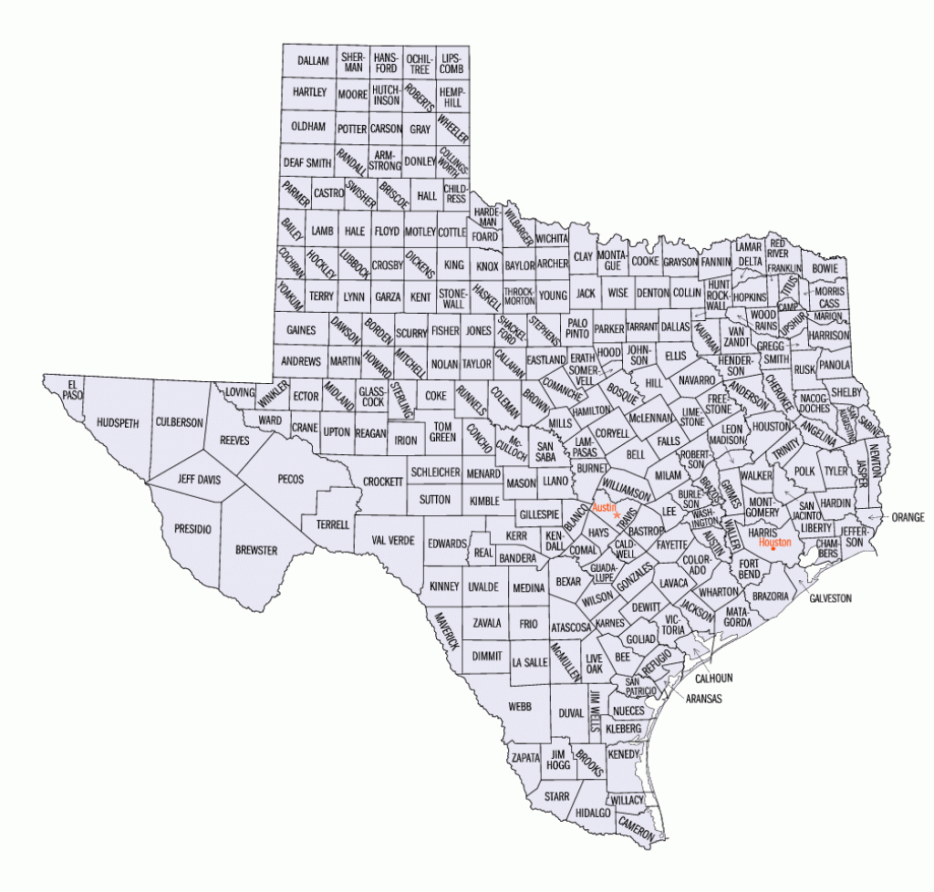 East Texas Maps, Maps Of East Texas Counties, List Of Texas Counties - Texas Map With County Lines