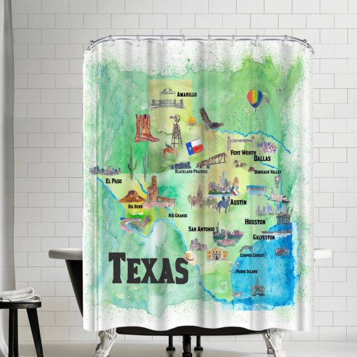 Texas Map Shower Curtain