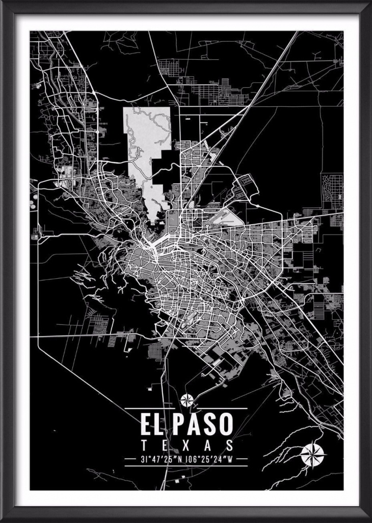 El Paso Texas Map With Coordinates In 2019 | Decor | El Paso Texas - Sun City Texas Map