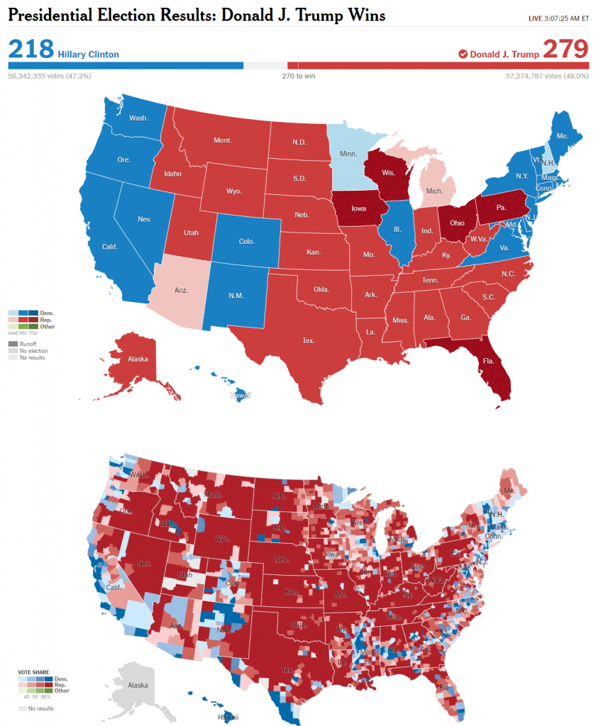 Electoral Map Upon Trump&amp;#039;s Victory Nov 2016 | The Geography Of - 2016 Printable Electoral Map