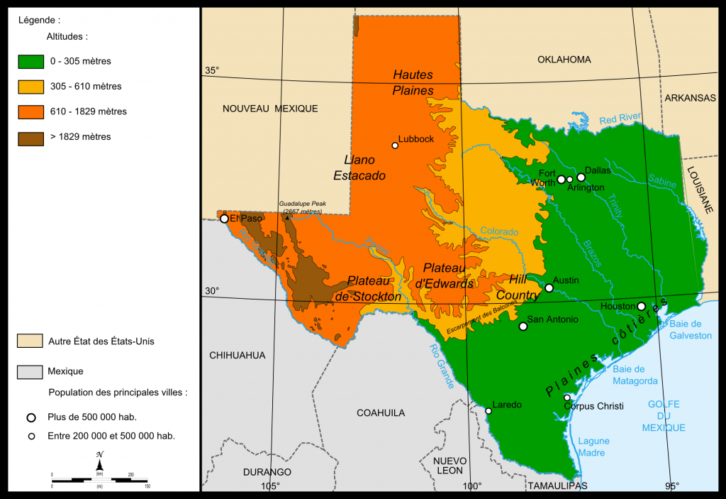 Elevation Map Of Texas | Kristen | Map, Texas, Diagram - Interactive Elevation Map Of Texas