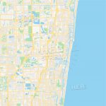 Empty Vector Map Of Pompano Beach, Florida, Usa | Hebstreits Sketches   Pompano Florida Map