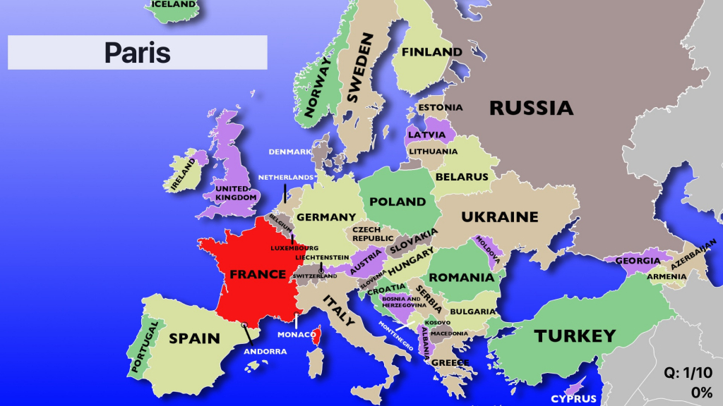Europe Countries Blank Map | Sitedesignco - Blank Europe Map Quiz Printable
