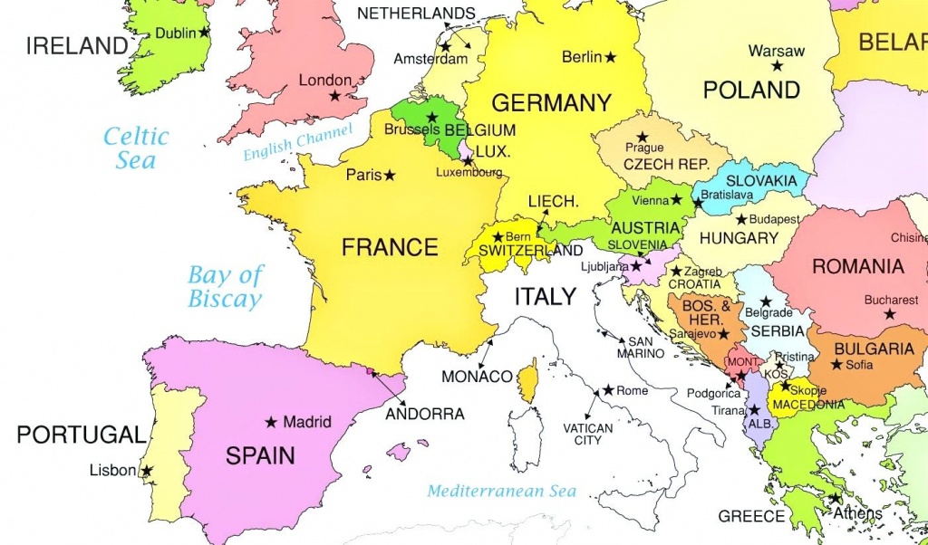 Europe Countries On Printable Map Of With World Maps Within | Maps - Printable Map Of Europe With Countries