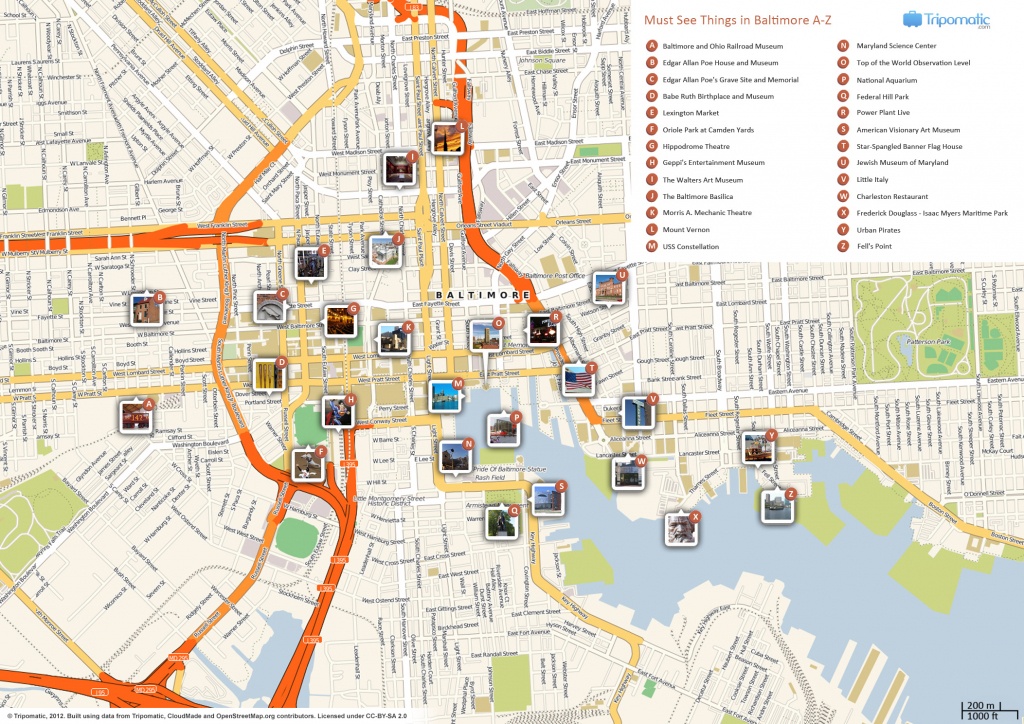 File:baltimore Printable Tourist Attractions Map - Wikimedia Commons - Printable Map Of Baltimore