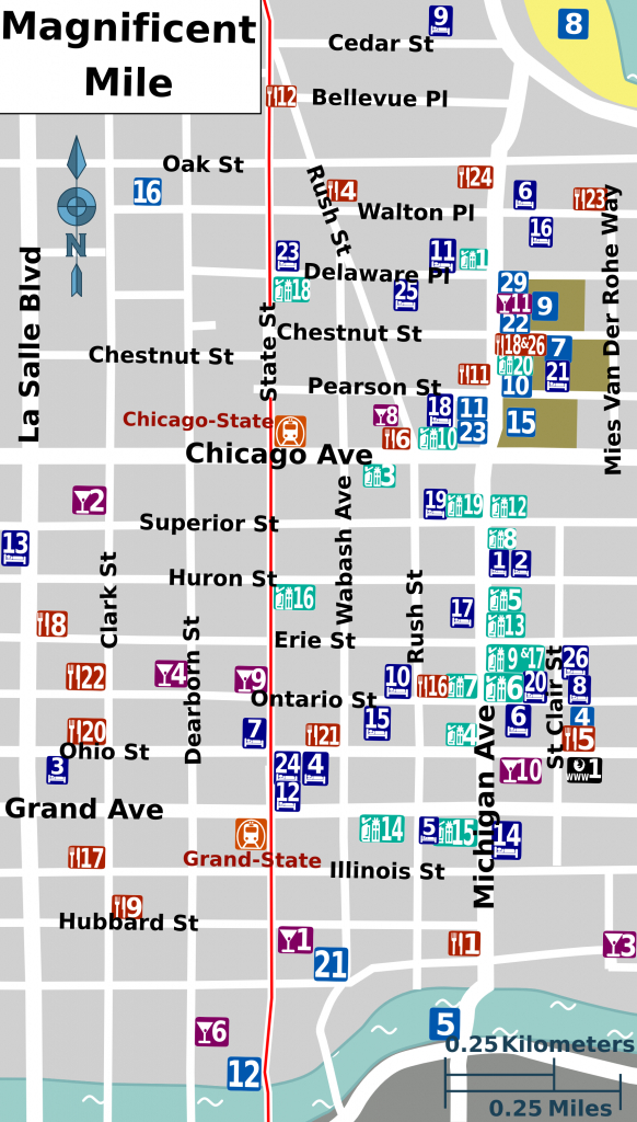 Filemag Mile Map Wikimedia Commons Magnificent Mile Map Printable 