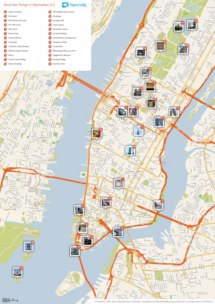 File:new York Manhattan Printable Tourist Attractions Map - Street Map Of New York City Printable