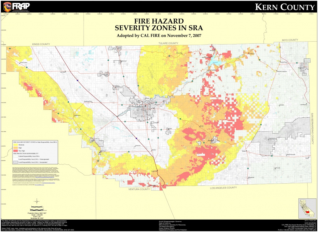 Fire Hazard Severity Zones Kern County California Map - Bakersfield - California Fire Zone Map