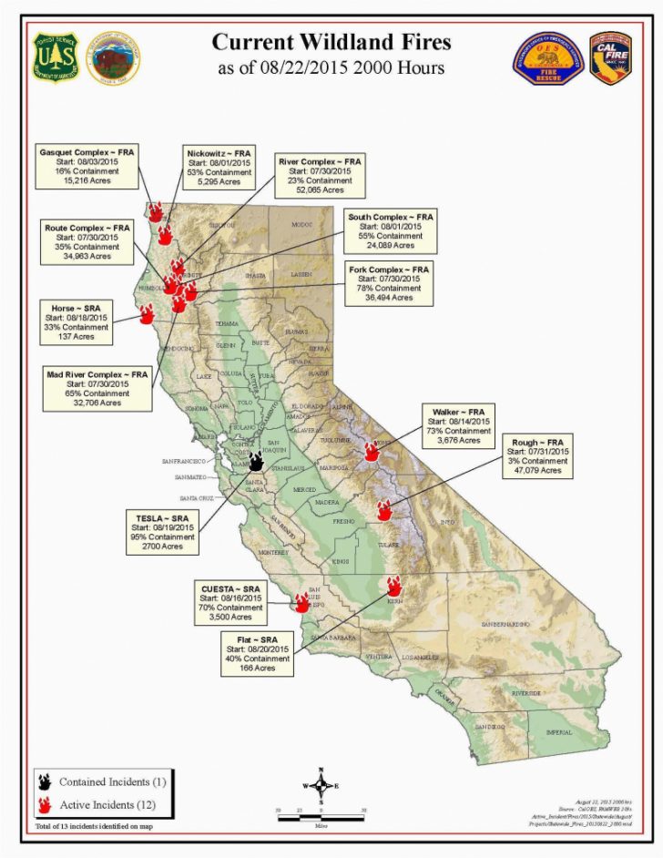 California Active Wildfire Map