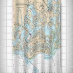 Fl: Marco Island, Fl Nautical Chart Shower Curtain | Nautical Chart   Florida Map Shower Curtain