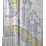 Fl: Straits Of Florida Nautical Chart Shower Curtain | Nautical   Florida Map Shower Curtain