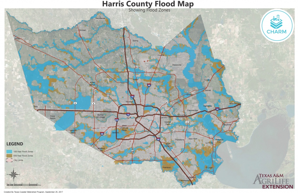 Flood Zone Maps For Coastal Counties | Texas Community Watershed - Map Of Flooded Areas In Houston Texas