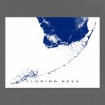 Florida Keys Map Print Key West Map Key Largo Florida Keys | Etsy   Florida Keys Map Art