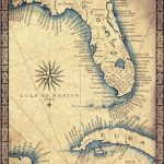 Florida Map Art Print C .1865 11 X 14 Hand Drawn | Etsy   Florida Keys Map Art