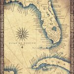 Florida Map Art Print C .1865 11" X 14"+, Hand Drawn Old Florida Map With  Cuba, Miami South Beach And The Florida Keys To Key West Map   Florida Map Art