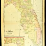Florida Map Of Florida Wall Art Decor Antique Large Early | Etsy   Florida Map Wall Decor