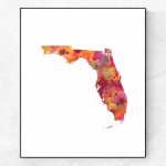 Florida Map Print, Florida Rainbow Art, Florida Map Watercolor, Map Wall  Decor, Travel Print, Florida Map Poster, Adventure Print, Travel   Florida Map Art