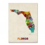 'florida Map'michael Tompsett Framed Graphic Art On Wrapped Canvas   Florida Map Art