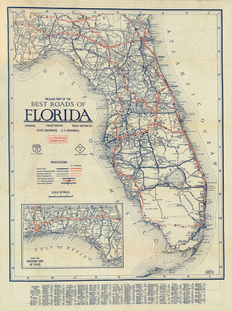 Florida Memory - Clason&amp;#039;s Guide Map Of Florida, C. 1927 - Lake Alfred Florida Map